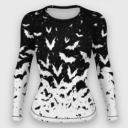 Рашгард женский Black and white bat pattern, цвет: 3D-принт
