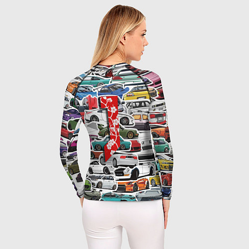 Женский рашгард JDM автомобили 90х / 3D-принт – фото 4