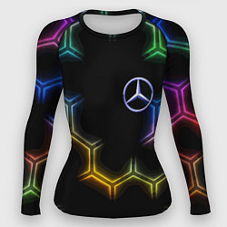 Рашгард женский Mercedes - neon pattern, цвет: 3D-принт