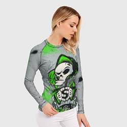 Рашгард женский Slipknot скелет green, цвет: 3D-принт — фото 2