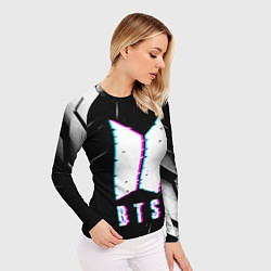 Рашгард женский BTS - Неоновый логотип, цвет: 3D-принт — фото 2