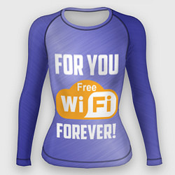 Рашгард женский Бесплатный Wi-Fi навсегда, цвет: 3D-принт