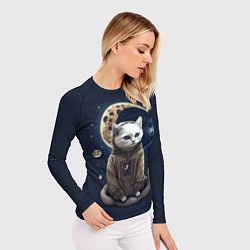Рашгард женский Лунный котик, цвет: 3D-принт — фото 2