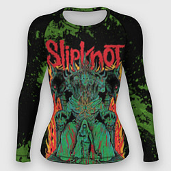 Рашгард женский Slipknot green satan, цвет: 3D-принт