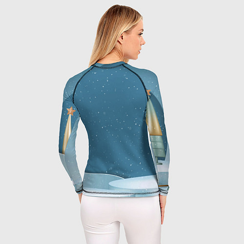 Женский рашгард Надпись - с Новым Годом! / 3D-принт – фото 4