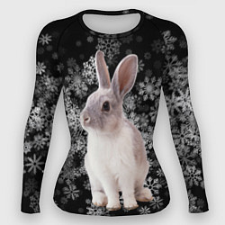 Рашгард женский Кролик и пушистые снежинки, цвет: 3D-принт