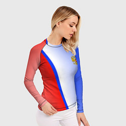 Рашгард женский Россия полосы с гербом, цвет: 3D-принт — фото 2