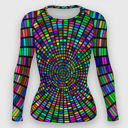 Рашгард женский Цветная спираль - оптическая иллюзия, цвет: 3D-принт