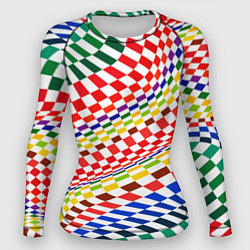Рашгард женский Разноцветная оптическая иллюзия, цвет: 3D-принт