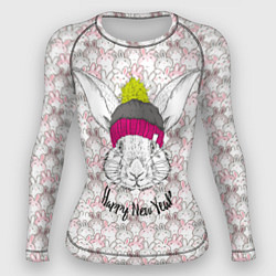 Рашгард женский Морда кролика 2023, цвет: 3D-принт