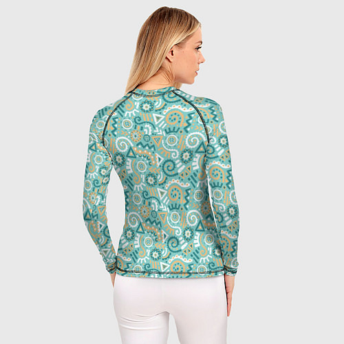 Женский рашгард Узор этнический гранж / 3D-принт – фото 4