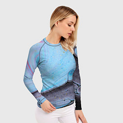 Рашгард женский Синий и тёмный песок и краски, цвет: 3D-принт — фото 2