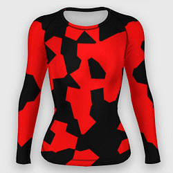 Рашгард женский Черно-красный авторский арт, цвет: 3D-принт