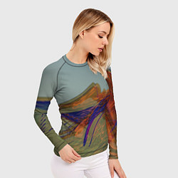 Рашгард женский Волнообразные разноцветные музыкальные линии, цвет: 3D-принт — фото 2