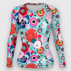 Рашгард женский Abstract flowers, цвет: 3D-принт