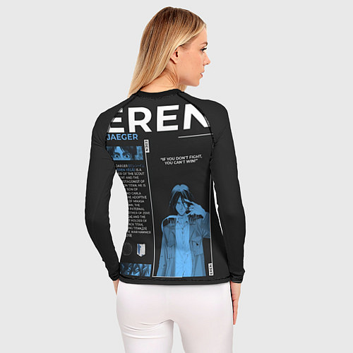 Женский рашгард Eren Yeager eyes attack on titan / 3D-принт – фото 4