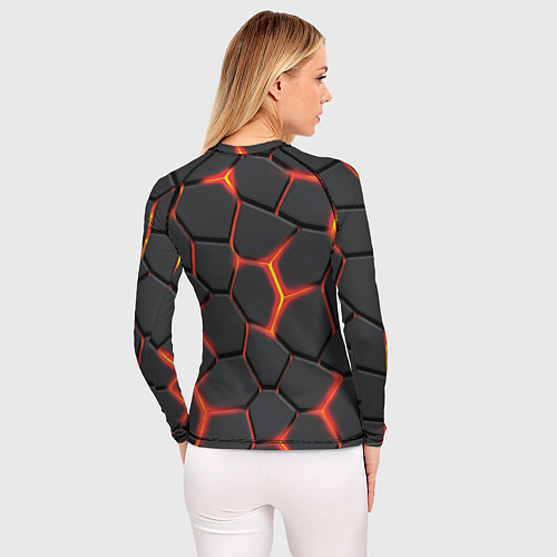 Женский рашгард Неоновый разлом - жёлтый / 3D-принт – фото 4