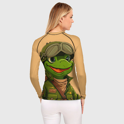 Женский рашгард Лягушонок Пепе лётчик / 3D-принт – фото 4