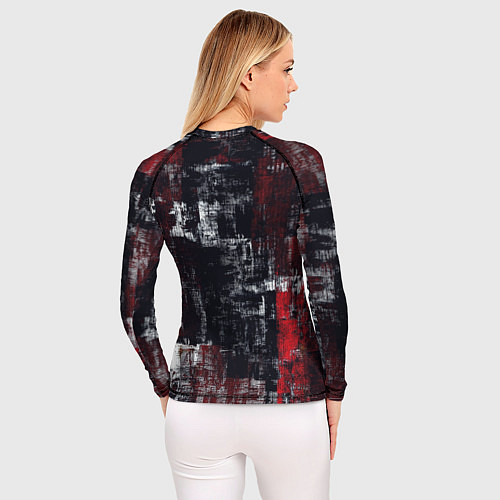 Женский рашгард Абстракт красный на чёрном / 3D-принт – фото 4