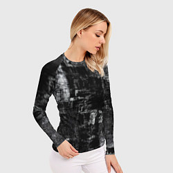 Рашгард женский Абстракт чёрного и белого, цвет: 3D-принт — фото 2