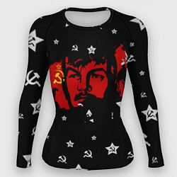 Рашгард женский Ленин на фоне звезд, цвет: 3D-принт