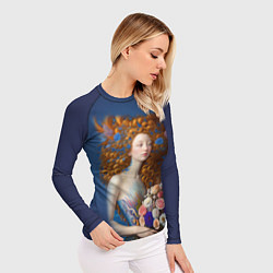 Рашгард женский Русалка в стиле Ренессанса с цветами, цвет: 3D-принт — фото 2