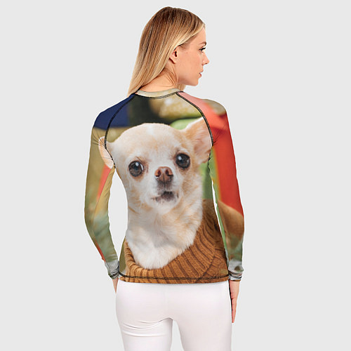 Женский рашгард Праздничный чихуахуа / 3D-принт – фото 4