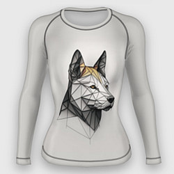 Рашгард женский Стилизованный пёс в геометрическом стиле, цвет: 3D-принт