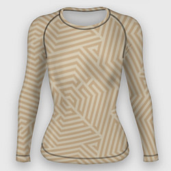 Рашгард женский Бежевый цвет с геометрическим узором, цвет: 3D-принт