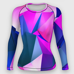 Рашгард женский Neon blue polygons, цвет: 3D-принт
