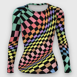 Рашгард женский Colorful avant-garde chess pattern - fashion, цвет: 3D-принт