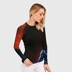 Рашгард женский Неоновый абстрактный свет, цвет: 3D-принт — фото 2