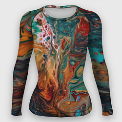 Рашгард женский Разводы краски: арт нейросети, цвет: 3D-принт