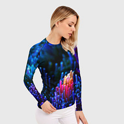 Рашгард женский Шейпы синие, цвет: 3D-принт — фото 2