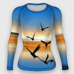 Рашгард женский Вороны на закате, цвет: 3D-принт