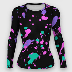 Рашгард женский Неоновые цвета брызги краски, цвет: 3D-принт