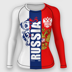 Рашгард женский Russia national team: white blue red, цвет: 3D-принт