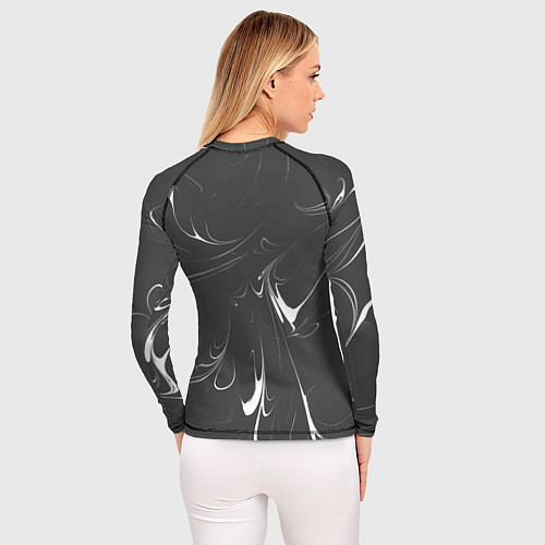 Женский рашгард Черно-белый узор / 3D-принт – фото 4