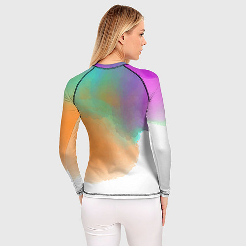 Женский рашгард Чёрная кошечка с сердечком на груди / 3D-принт – фото 4