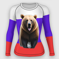 Рашгард женский Медведь на флаге, цвет: 3D-принт