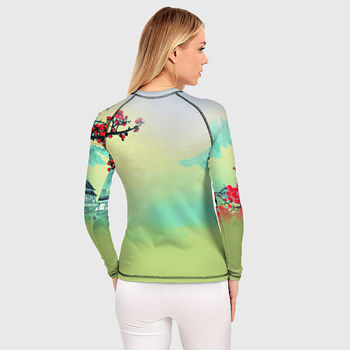 Женский рашгард Панда-самурай - цветущая сакура / 3D-принт – фото 4