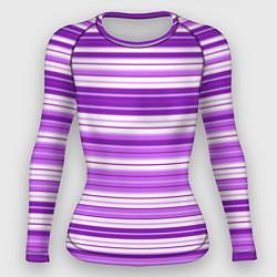 Рашгард женский Фиолетовые полосы, цвет: 3D-принт