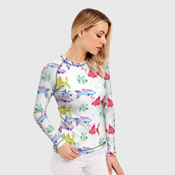 Рашгард женский Яркие рыбки, цвет: 3D-принт — фото 2