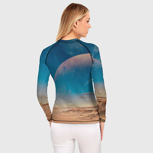 Женский рашгард Пустыня и очертания планеты / 3D-принт – фото 4