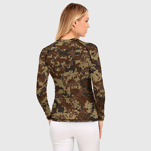 Женский рашгард Коричнево-черный камуфляж / 3D-принт – фото 4