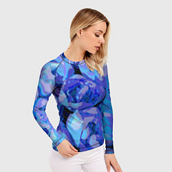 Рашгард женский Синие розы стиль, цвет: 3D-принт — фото 2