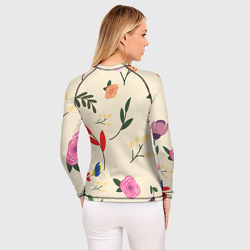 Женский рашгард Цветы и веточки паттерн / 3D-принт – фото 4