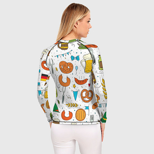 Женский рашгард Октоберфест - цветной дудл / 3D-принт – фото 4