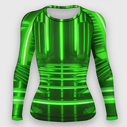 Рашгард женский Зеленые световые объекты, цвет: 3D-принт