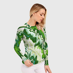 Рашгард женский Зеленые штрихи, цвет: 3D-принт — фото 2